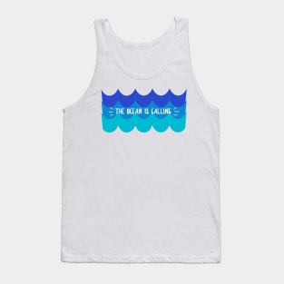 The Ocean is Calling Beach House Decor Tank Top